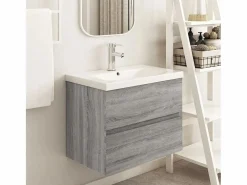 Garden Furniture Prolenta Premium - Mueble de lavabo madera de ingeniería gris Sonoma 60x38,5x45 cm Multicolor