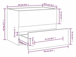 Garden Furniture Prolenta Premium - Mueble de lavabo madera de ingeniería gris Sonoma 60x38,5x45 cm Multicolor