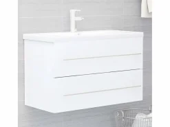 Discount Prolenta Premium - Mueble con lavabo madera de ingeniería blanco Estantería Sobre Inodoro
