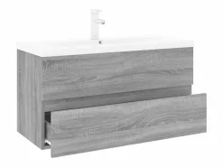 Outlet Garden Furniture Prolenta Premium - Mueble de baño con lavabo madera contrachapada gris Sonoma Multicolor