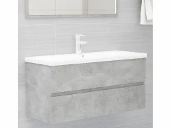 Prolenta Premium - Mueble con lavabo madera de ingeniería gris hormigón Estantería Sobre Inodoro