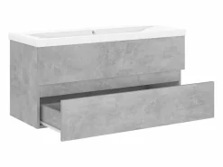 Prolenta Premium - Mueble con lavabo madera de ingeniería gris hormigón Estantería Sobre Inodoro