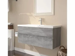 Clearance Garden Furniture Prolenta Premium - Mueble de baño con lavabo madera contrachapada gris Sonoma Multicolor