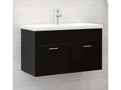 Hot Prolenta Premium - Mueble con lavabo madera de ingeniería negro Estantería Sobre Inodoro