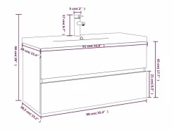 Clearance Prolenta Premium - Mueble de baño con lavabo madera contrachapada roble ahumado Estantería Sobre Inodoro