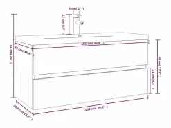 Garden Furniture Prolenta Premium - Mueble de baño con lavabo madera contrachapada roble ahumado