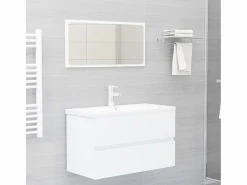 Garden Furniture Prolenta Premium - Mueble de lavabo madera de ingeniería blanco 80x38,5x45 cm