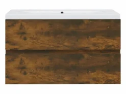 Garden Furniture Prolenta Premium - Mueble de baño con lavabo madera contrachapada roble ahumado