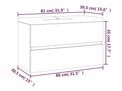 Garden Furniture Prolenta Premium - Mueble de baño con lavabo madera contrachapada roble ahumado