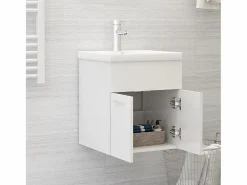 Hot Prolenta Premium - Mueble con lavabo aglomerado blanco brillante Estantería Sobre Inodoro