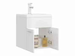 Hot Prolenta Premium - Mueble con lavabo aglomerado blanco brillante Estantería Sobre Inodoro