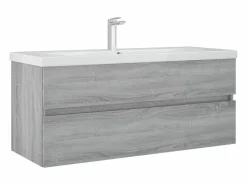 Garden Furniture Prolenta Premium - Mueble de lavabo madera de ingeniería gris Sonoma 100x38,5x45cm