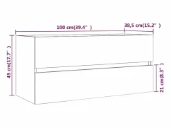 Garden Furniture Prolenta Premium - Mueble de lavabo madera de ingeniería gris Sonoma 100x38,5x45cm