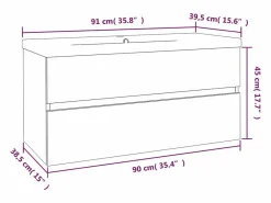 Garden Furniture Prolenta Premium - Mueble de baño con lavabo madera contrachapada gris Sonoma