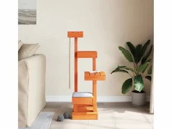 Prolenta Premium - Árbol para gatos madera maciza pino marrón cera 45,5x49x103 cm Juego De Animales