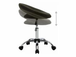 Garden Furniture Prolenta Premium - Silla de trabajo con ruedas cuero sintético marrón