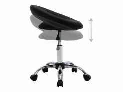 Garden Furniture Prolenta Premium - Silla de trabajo con ruedas cuero sintético Negro