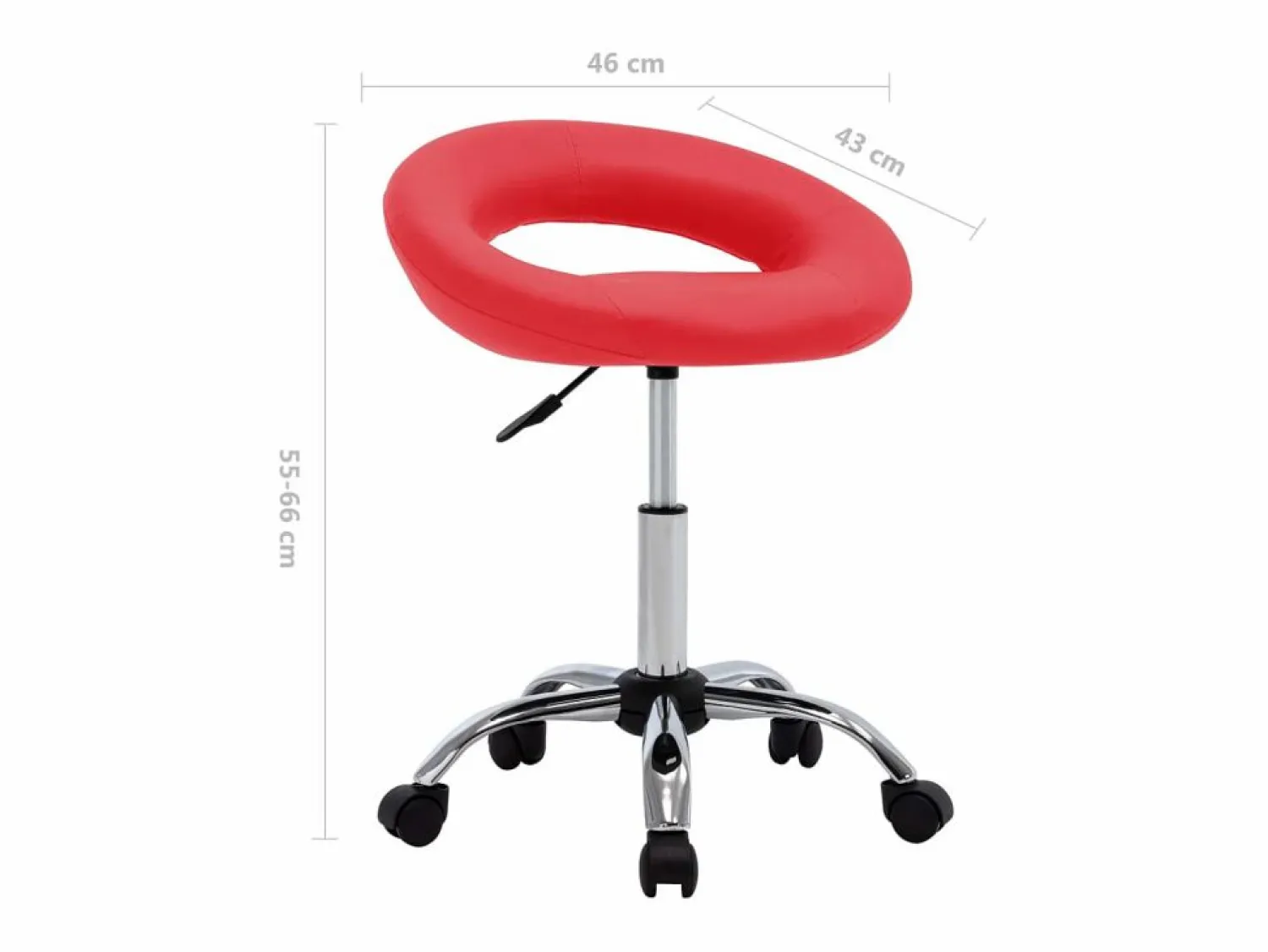 New Prolenta Premium - Silla de trabajo con ruedas cuero sintético Taburete De Oficina