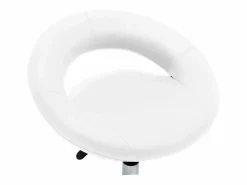 New Garden Furniture Prolenta Premium - Silla de trabajo con ruedas cuero sintético Blanco