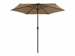 Garden Furniture Prolenta Premium - Sombrilla de jardín con palo de aluminio taupe 270x246 cm