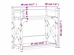 Prolenta Premium - Soporte de impresora 2 niveles roble Sonoma 40x20x40 cm