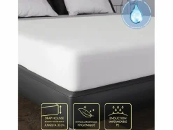 Clearance Soleil d'ocre Protector de colchón impermeable 160X200 cm ESPONJA, por Blanco