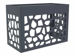 Hot Vente-unique Protector para aire acondicionado / bomba de calor perforado en aluminio - Con puerta de acceso - Antracita - KAZOMA Gris antracita