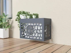 Hot Vente-unique Protector para aire acondicionado / bomba de calor perforado en aluminio - Con puerta de acceso - Antracita - KAZOMA Gris antracita