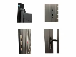 Clearance Puerta batiente de aluminio con calados con motivos Ancho 400 x Alt. 179 cm antracita LABRIT II Portón