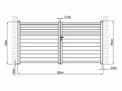 Discount Puerta batiente eléctrica de aluminio con persiana L355 x H181 cm antracita - VIAZO Portón