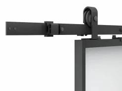 Clearance Puerta corredera - aluminio y vidrio templado ahumado - Alt. 205 x Ancho 83 cm - LINCI II Puerta Corredera