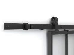 Best Vente-unique Puerta corredera - aluminio y vidrio templado - Alt. 205 x Ancho 83 cm - WILDEN II Negro