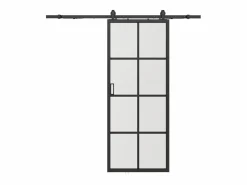 Vente-unique Puerta corredera - aluminio y vidrio templado - Alt. 205 x Ancho 93 cm - WILDEN II