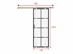 Outlet Vente-unique Puerta corredera - vidrio templado - Alt. 205 x Ancho 73 cm - WILDEN II Negro