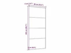 Outlet Puerta corredera aluminio y vidrio ESG negra 90x205 cm ES850820 Puerta Corredera
