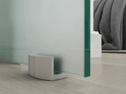 Vente-unique Puerta corredera con aplique de cristal HEIDI Alt.205x93 cm