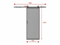 New Vente-unique Puerta corredera con riel - aluminio vidrio ahumado mate - Alt. 205 x L63 cm - LINCI II Negro