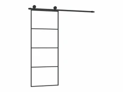 Puerta corredera con set herrajes vidrio ESG aluminio 76x205 cm ES543964
