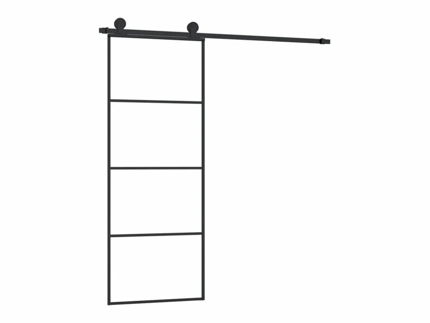 Puerta corredera con set herrajes vidrio ESG aluminio 76x205 cm ES543964