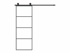 Puerta corredera con set herrajes vidrio ESG aluminio 76x205 cm ES543964