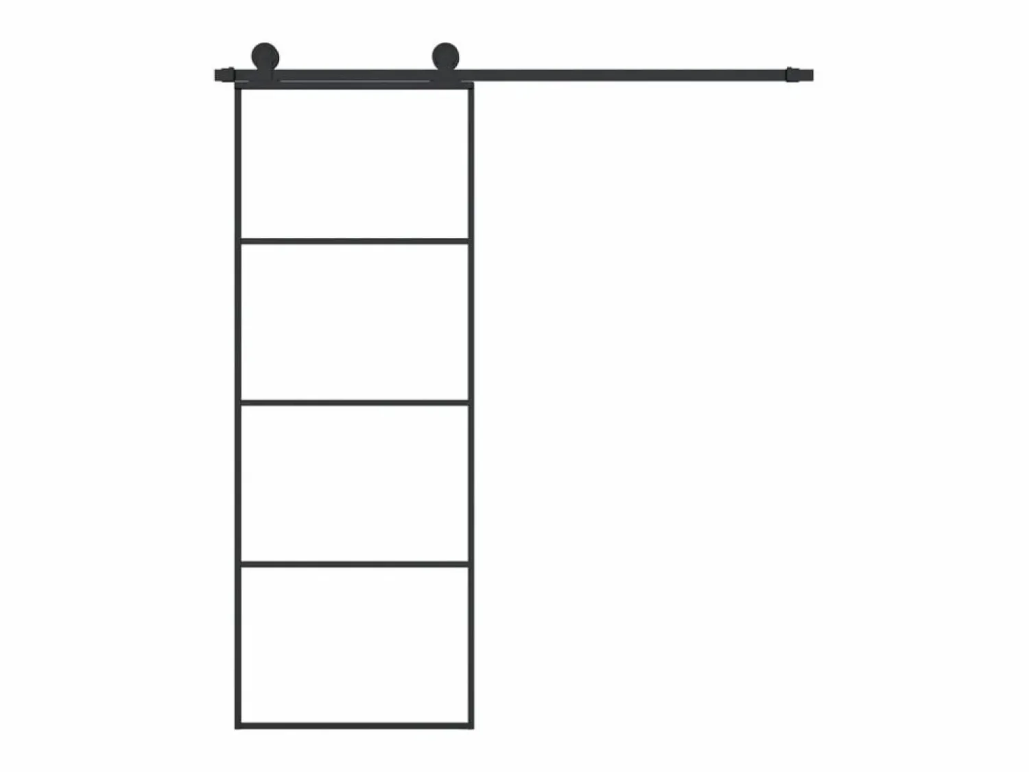 Puerta corredera con set herrajes vidrio ESG aluminio 76x205 cm ES543964