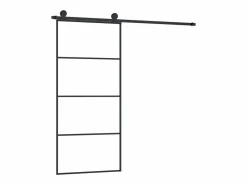 Puerta corredera con set herrajes vidrio ESG aluminio 90x205 cm ES641494