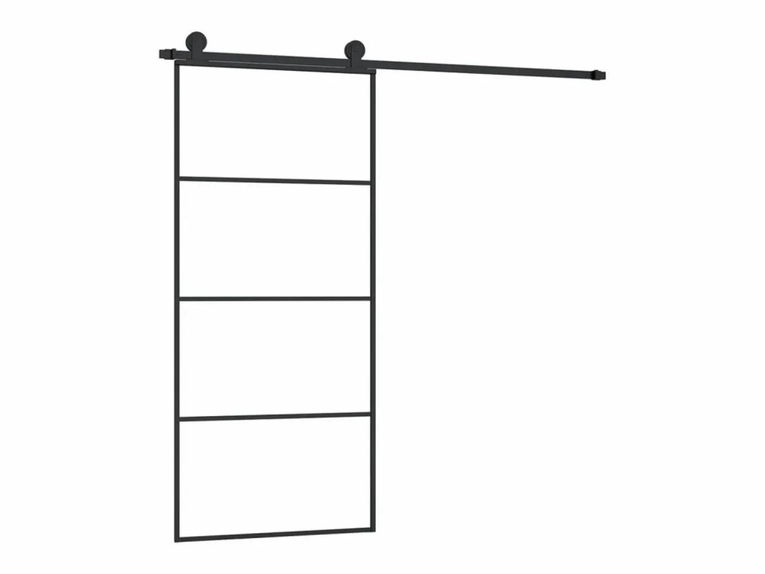 Puerta corredera con set herrajes vidrio ESG aluminio 90x205 cm ES641494