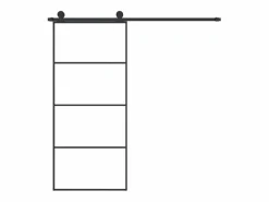 Puerta corredera con set herrajes vidrio ESG aluminio 90x205 cm ES641494