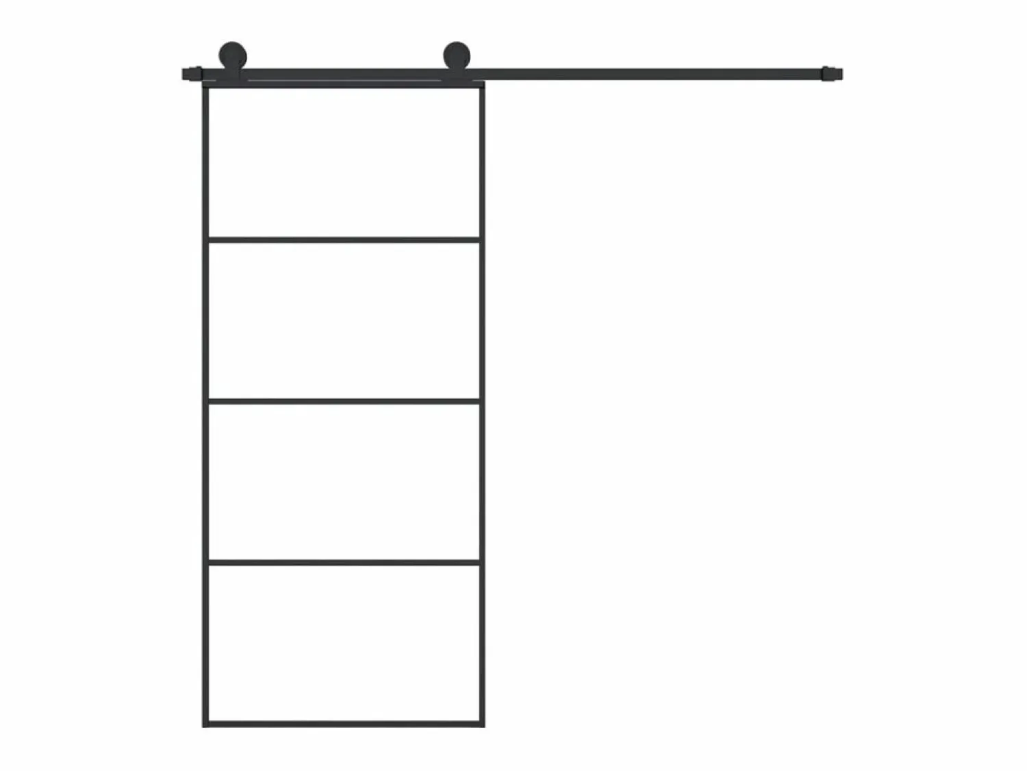 Puerta corredera con set herrajes vidrio ESG aluminio 90x205 cm ES641494