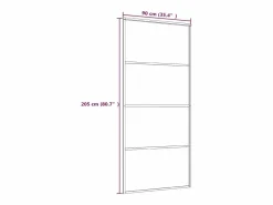 Puerta corredera Cristal ESG esmerilado y aluminio 90x205 cm