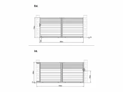 Best Puerta corredera de aluminio con lamas L416 x H180 cm antracita - VIAZO Portón