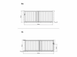 Sale Puerta corredera de aluminio semi-calada L421 x H180 cm antracita - TOROMA Portón