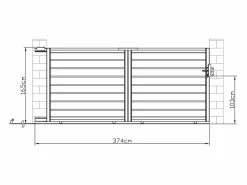 Outlet EXPERTLAND Puerta corredera de aluminio perforado L374 x H165 cm antracita PRIMO Gris antracita