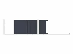 Clearance EXPERTLAND Puerta corredera de aluminio semicalada L421 x H180 cm antracita - TOROMA Gris antracita